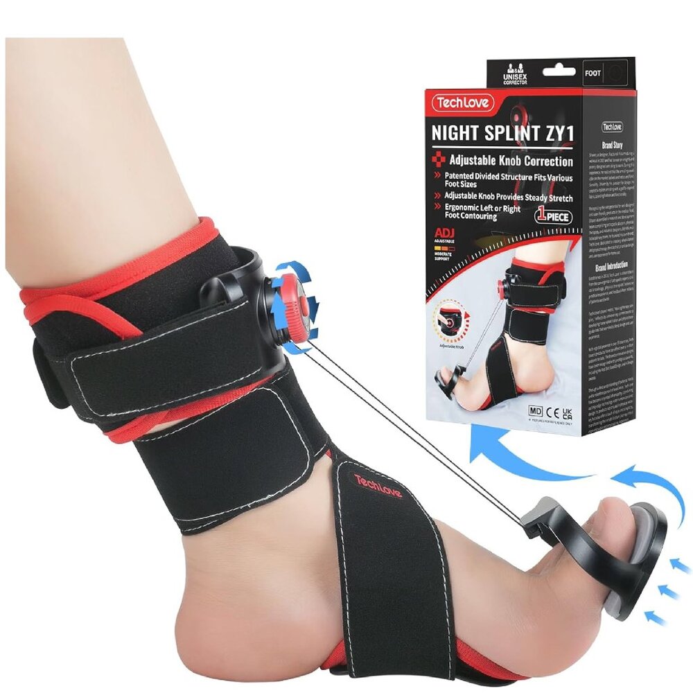 Tech Love Plantar Fasciitis Night Splint - Patented Plantar Fasciitis Brace,